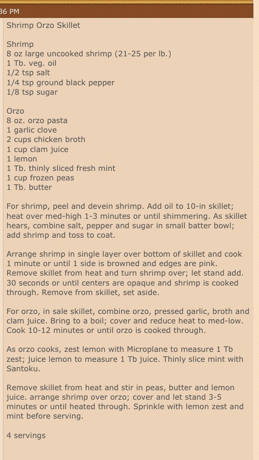 Shrimp Orzo Skillet!! 