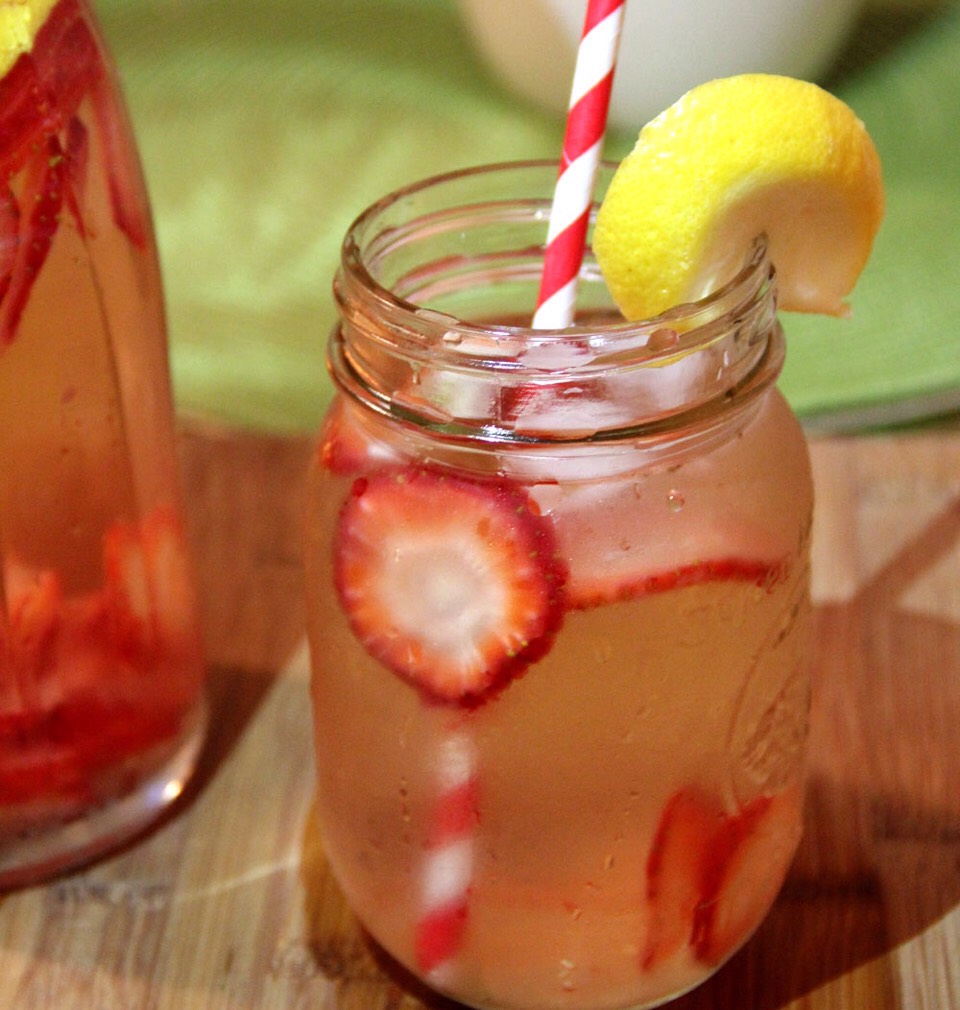 Strawberry-Lemon with Basil

1/2 a cup of sliced strawberries 
1/2 a lemon (sliced)
1/4 a cup of basil leaves