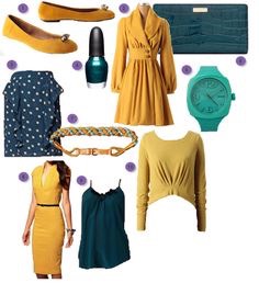 Ballet flats, trench coat, bracelet, sweater, watch, pencil skirt, pencil dress, tank top, clutch or shoulder bag, dark nail polish, and dots!!!