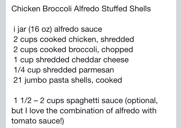 Chicken Broccoli Alfredo Stuffed Shells