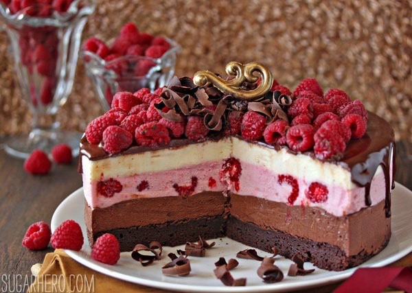 Chocolate-Raspberry Mousse Cake 