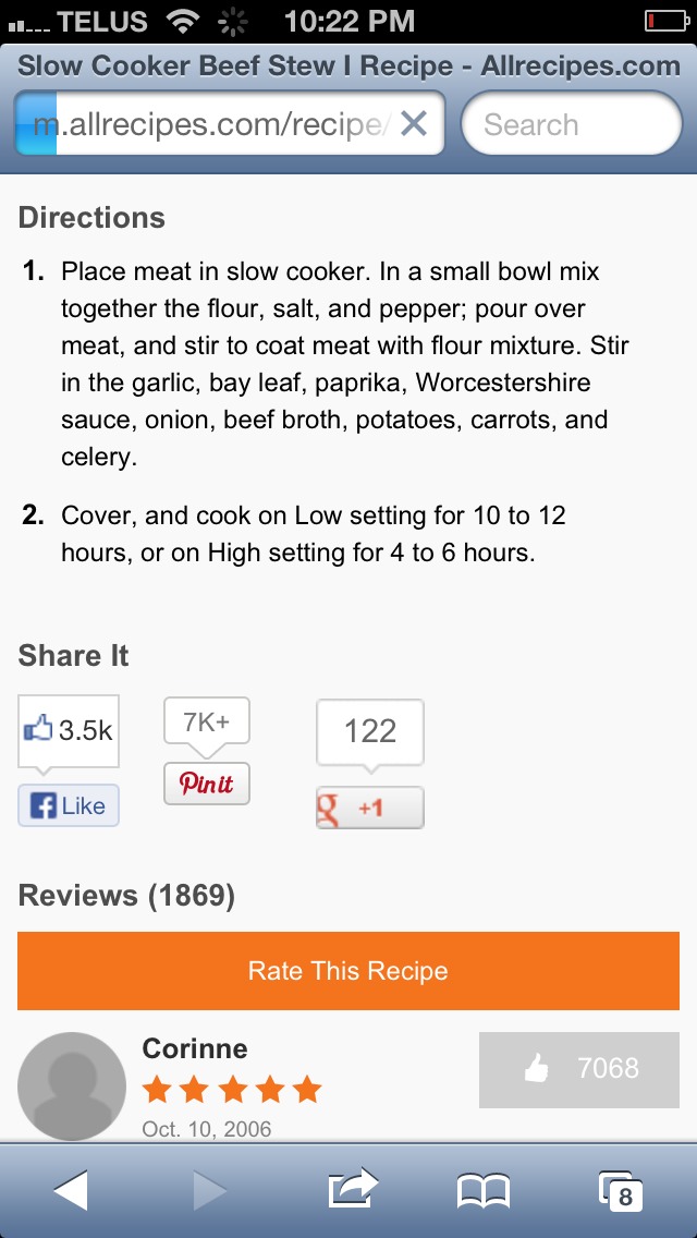 Delicious Beef Stew~ Slow Cooker Recipe