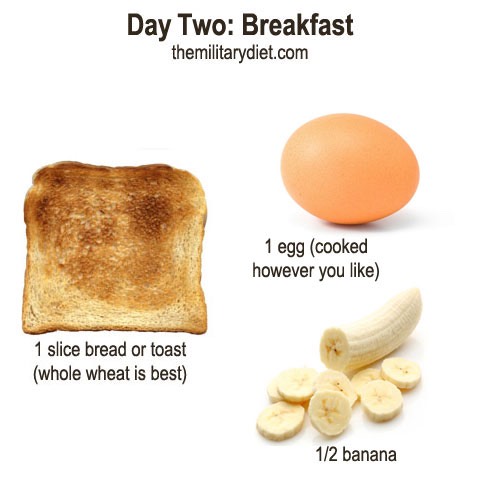 Substitutes

Bread: 1/8 c sunflower seeds, 1/2 c whole grain cereal, 1/2 high protein bar, 1 tortilla or 2 rice cakes 

Eggs: 1 cup milk, 1 chicken wing, 1/4 cup seeds or nuts, or 2 slices bacon

Banana: 2 kiwis, 1 cup of papaya, 2 apricots, plums, grapes or apple sauce
