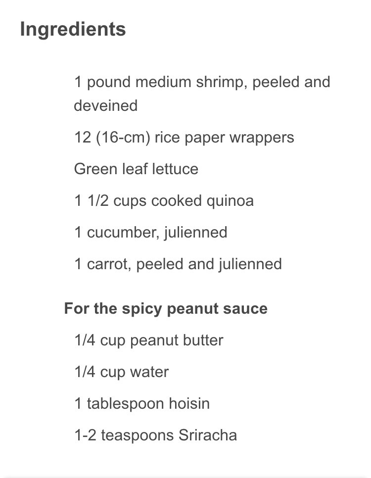 Roasted Shrimp Quinoa Spring Rolls!!