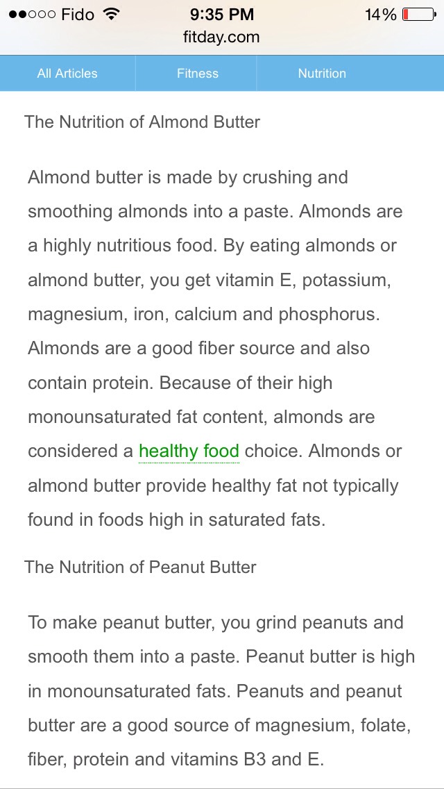 Almond Butter VS Peanut Butter