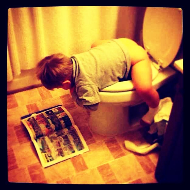 Have your potty training kit prepared and in your bathroom ready to go! Books, stickers, a movie, games, coloring book, anything to keep your child occupied while they try to go.