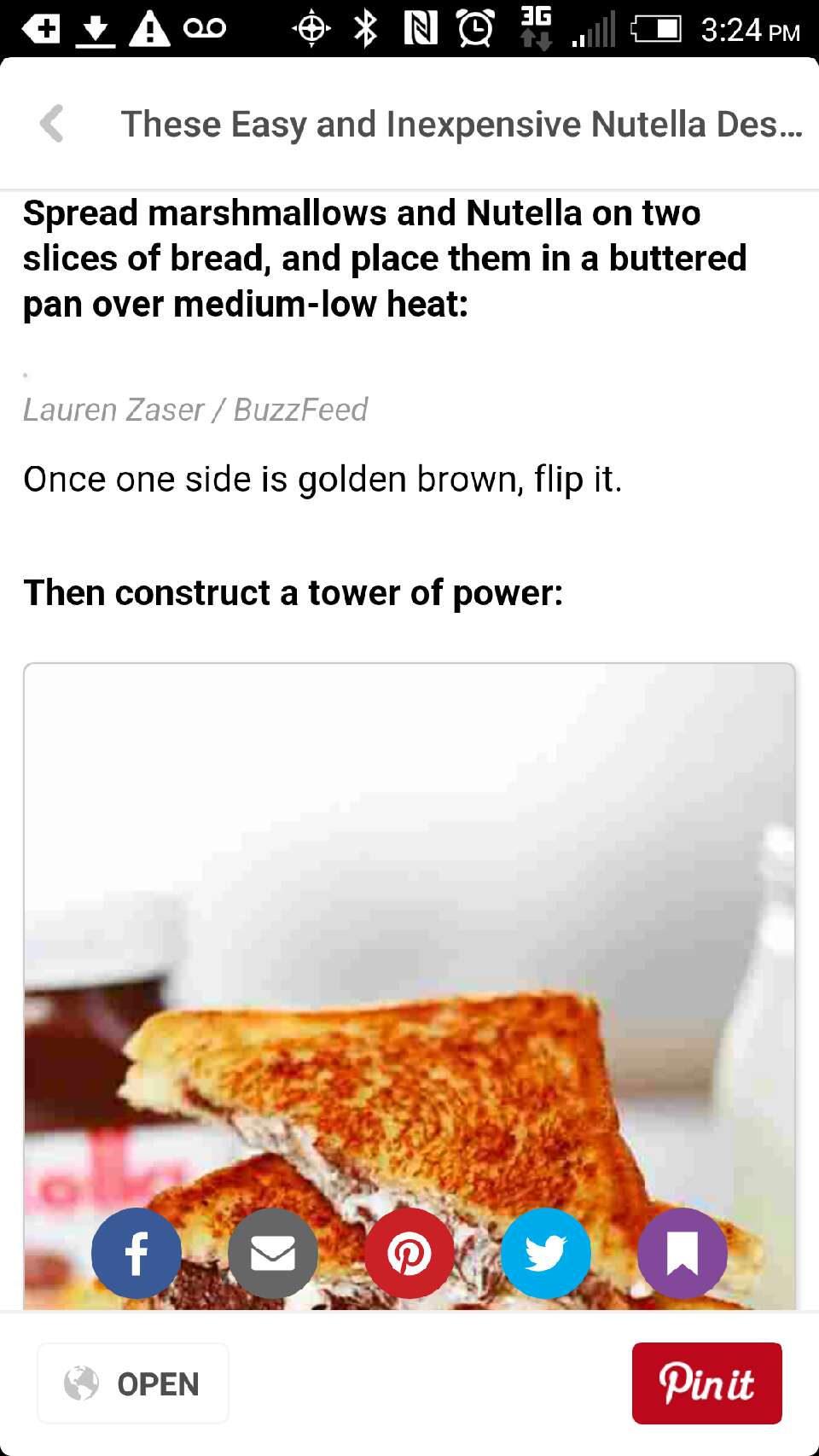 Grilled nutella and marshmallow sandwich 