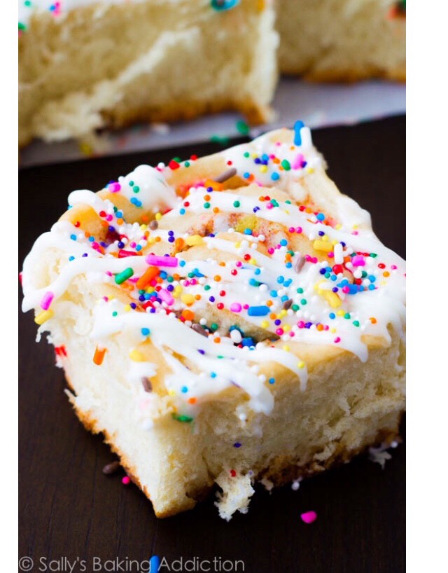 Cake Batter Cinnamon Rolls!!