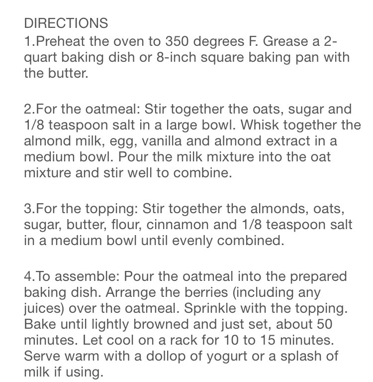 Berry Oatmeal Bake🍪🍇