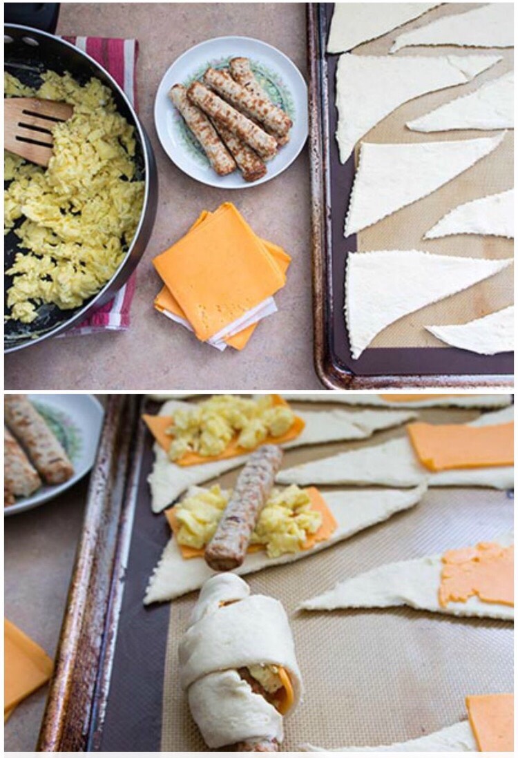 Sausage, Egg And Cheese Breakfast Roll-ups!!!😋😋