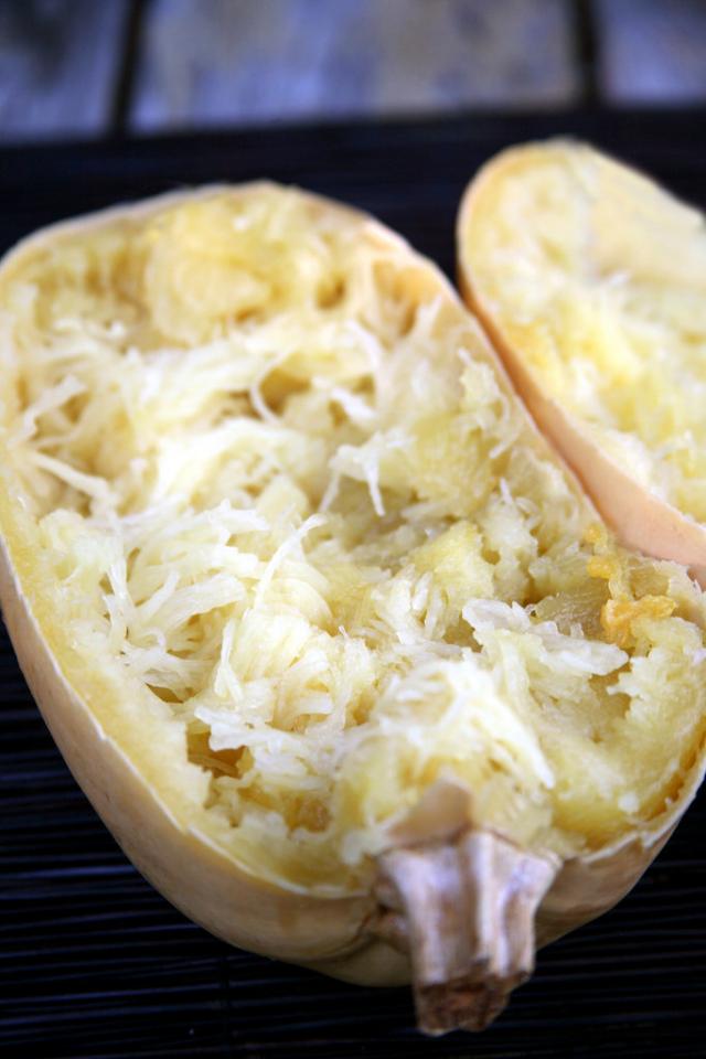 22. Spaghetti Squash
It's the low-carb dieter's secret gourd: scoop out the stringy flesh from a baked spaghetti squash, and enjoy a pasta dinner without the stuffed, bloated feeling. At only 42 calories per one-cup serving, you can feel like you're indulging, the healthy way.