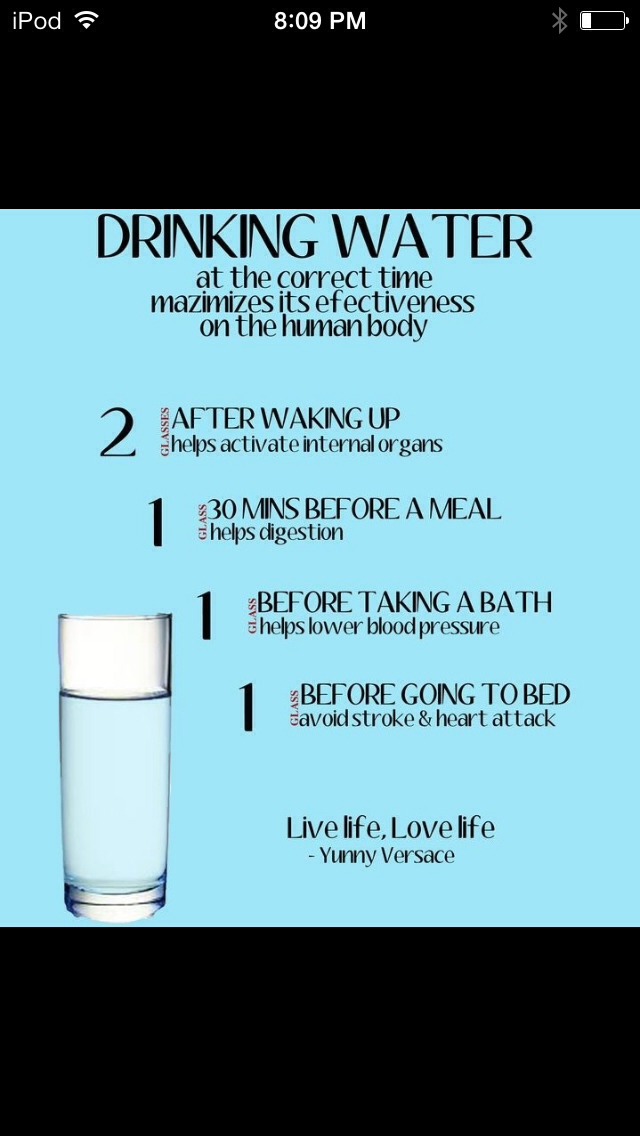 Always, Always, Always drink water! Drinking water before, during, and after exercise is vital. It doesn't hurt to follow these others helpful water drinking tips.  