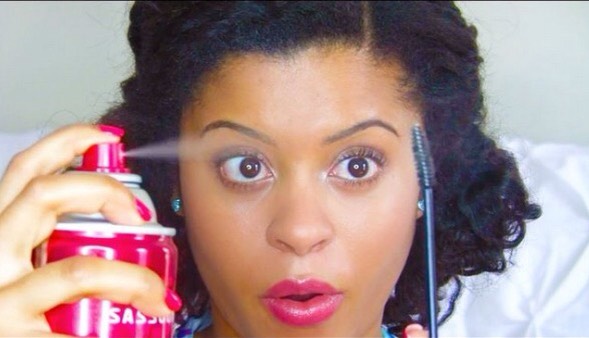 A clean mascara wand lightly covered in hairspray will keep brows under control.
