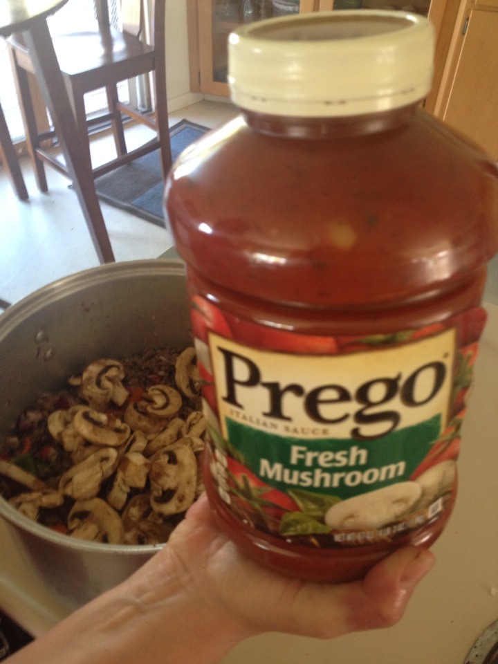 You can use any sauce but this is my moms fave so it was used this night! Normally I try to find reduced sodium sauces or just make my own.