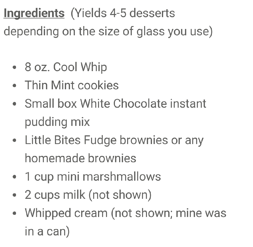Thin Mint Brownie Parfait! 