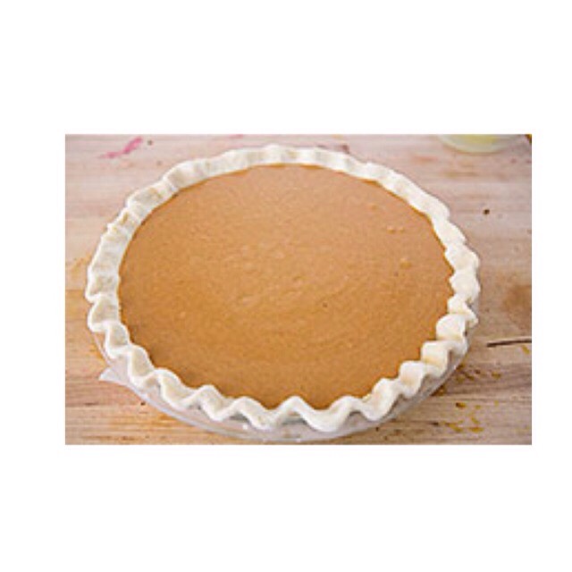3 Pour the filling into an uncooked pie shell. Bake at a high temperature of 425°F for 15 minutes. Then after 15 minutes, lower the temperature to 350°F. Bake for 40 to 50 minutes more, or until a knife inserted in the center comes out clean.