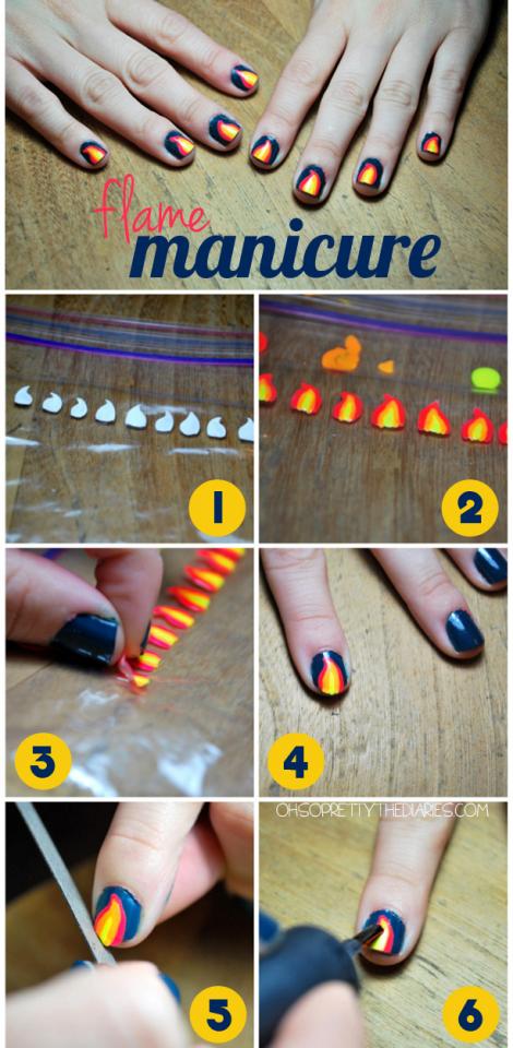 14. Make your own nail decals using the plastic baggie method.