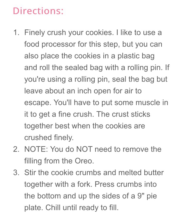 The Perfect Oreo Cookie Crust Recipe.
