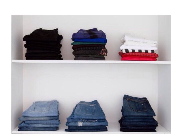 45. If you love the minimalist fashion look, try to make it happen in your closet—only hang onto simple and chic mix-and-match basics, and only keep what you can see.