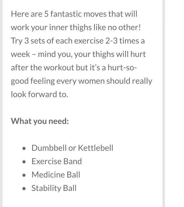 "5 Moves To Get Rid Of Inner Thigh Fat"