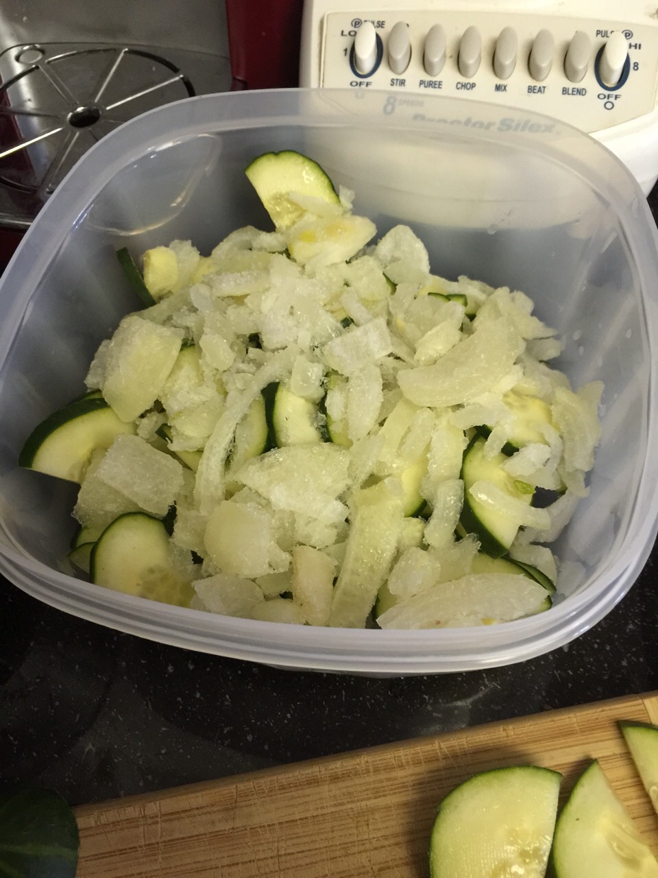 Here I added about 1/2 cup of sliced yellow onion.