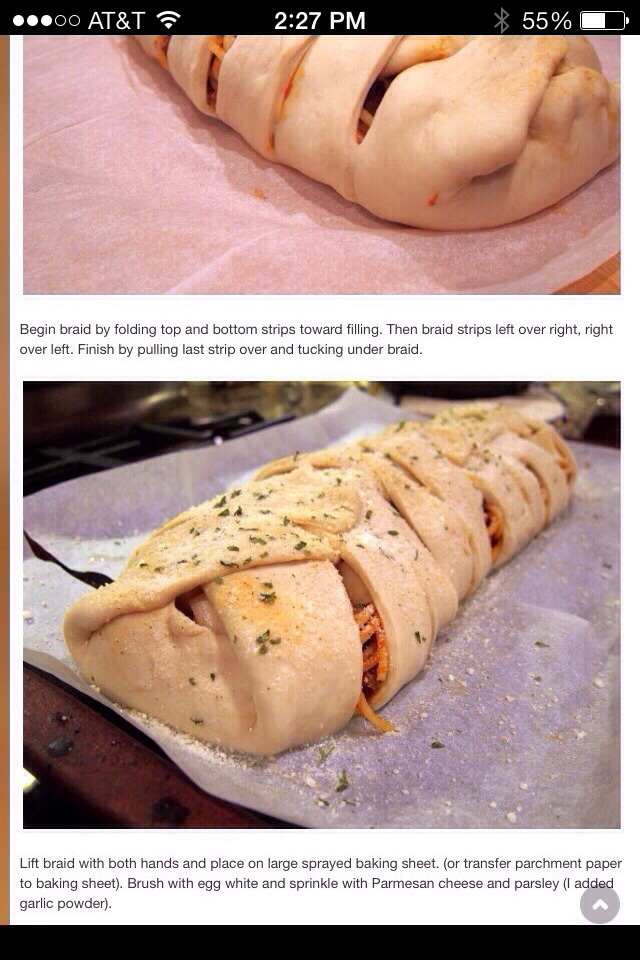 Spaghetti Stuffed Garlic Bread! #orgasmic😍