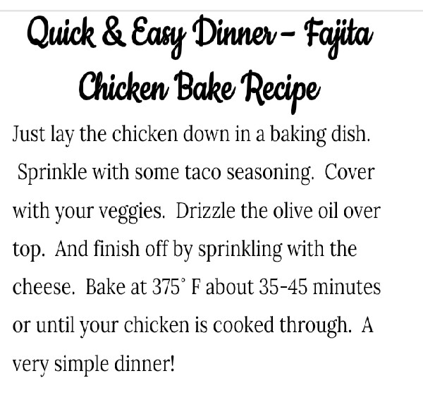 Easy Chicken Fajita Bake!!!