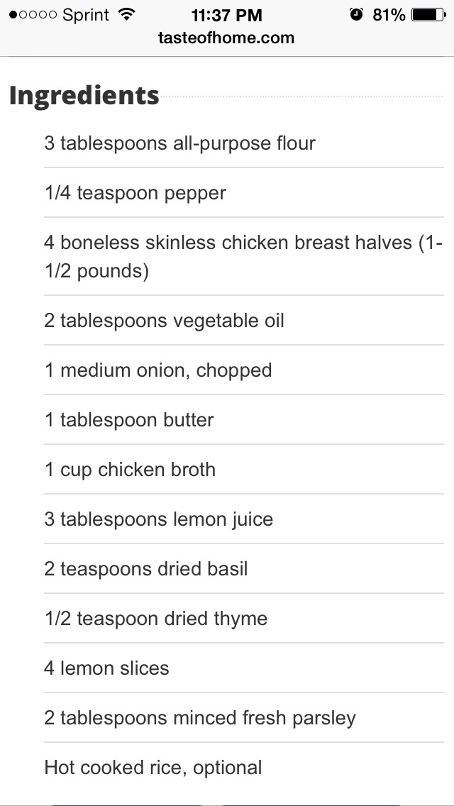 Baked Lemon Chicken