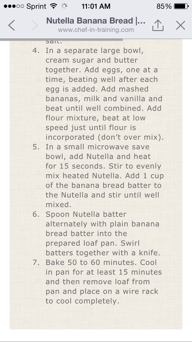 Nutella Banana Bread