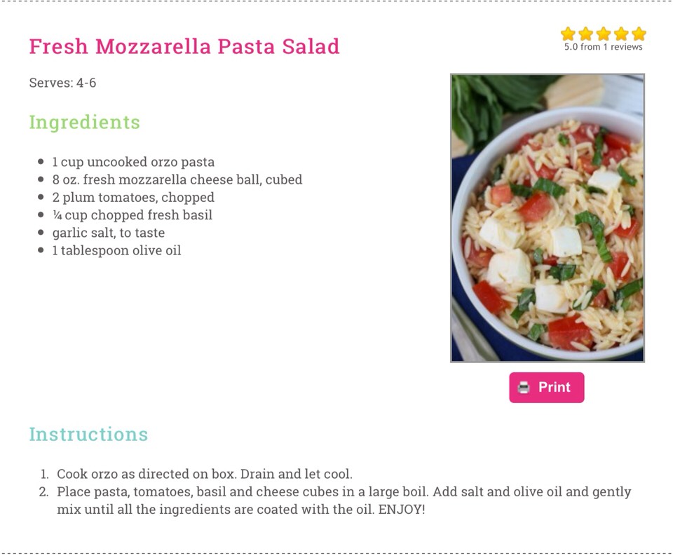 Fresh Mozzarella Pasta Salad #SummerVibes