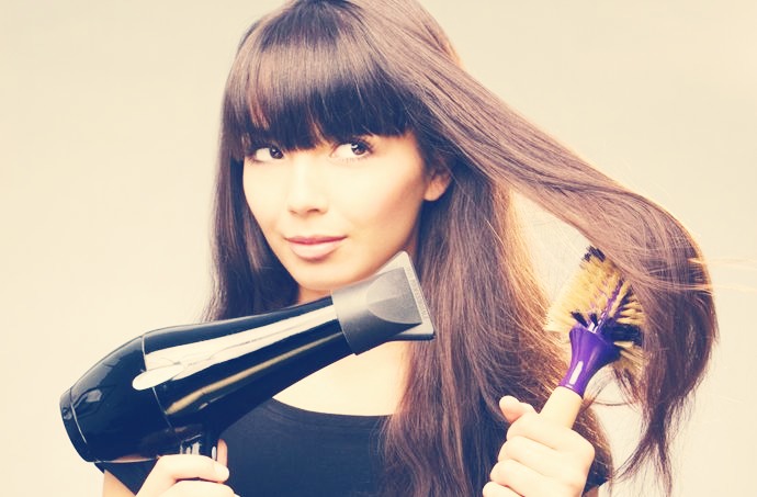 Blow drying your hair is even more damaging then curling or straightening. Try blow drying your hair on cold or low, or don't even blow dry it. Natural is the healthiest way.