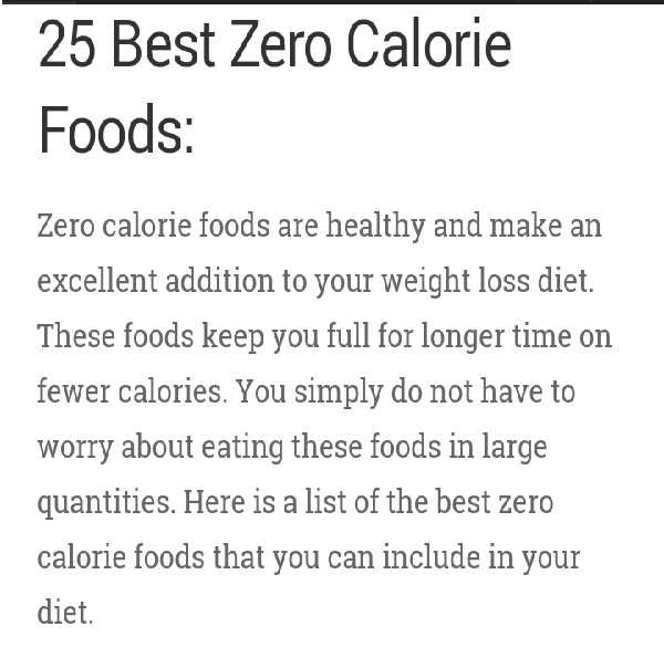 25 Zero Calorie Foods!