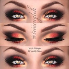 Red/Orange Eyeshadow Makeup🏮