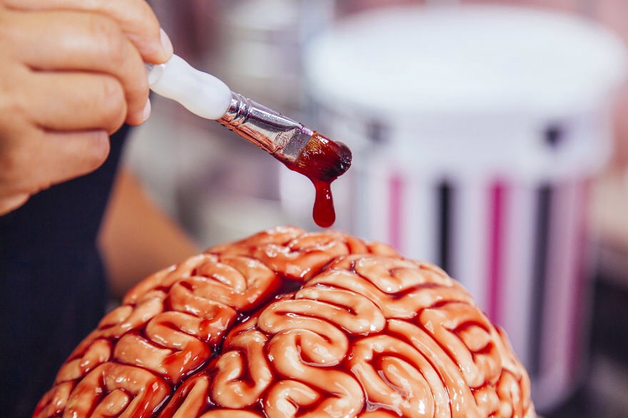 How To Make A Red Velvet Brain Cake For Halloween