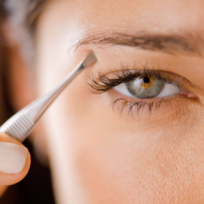Pluck your brows right after your shower because the pores are still open. It's a lot less painful.