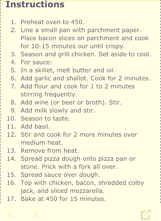 Chicken & Bacon Pizza 