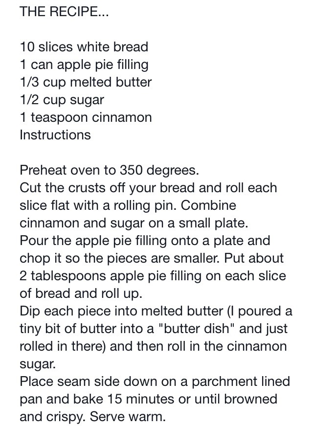 Baked Apple Pie Roll ups
