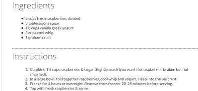 Fresh raspberry yogurt pie 