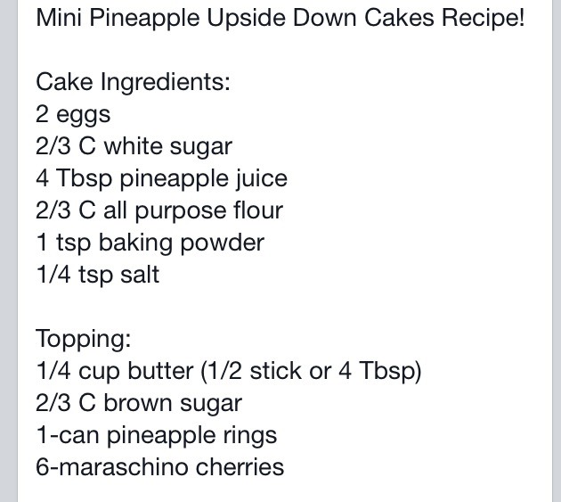 Mini Pineapple Upside Down Cakes