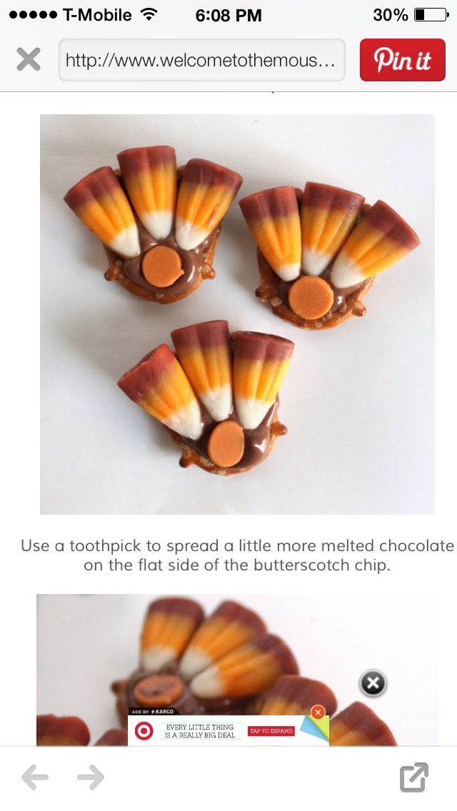 🎉DIY Pretzel Turkeys! Great For Thanksgiving!🎈🎈🎊🎊 Like For More💝👍👍👍💎⭐️✨🎀