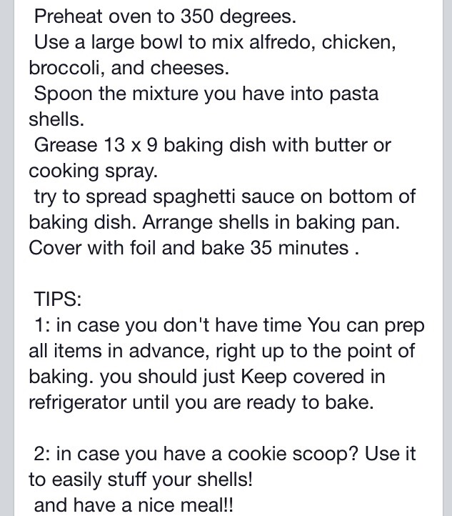 Chicken Broccoli Alfredo Stuffed Shells