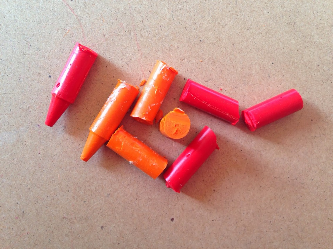 You'll then need to cut (or break) the crayon into 4 even pieces but don't worry they don't need to be exact...