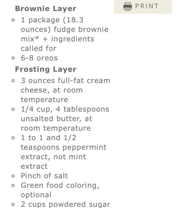 MINT OREO BROWNIES 