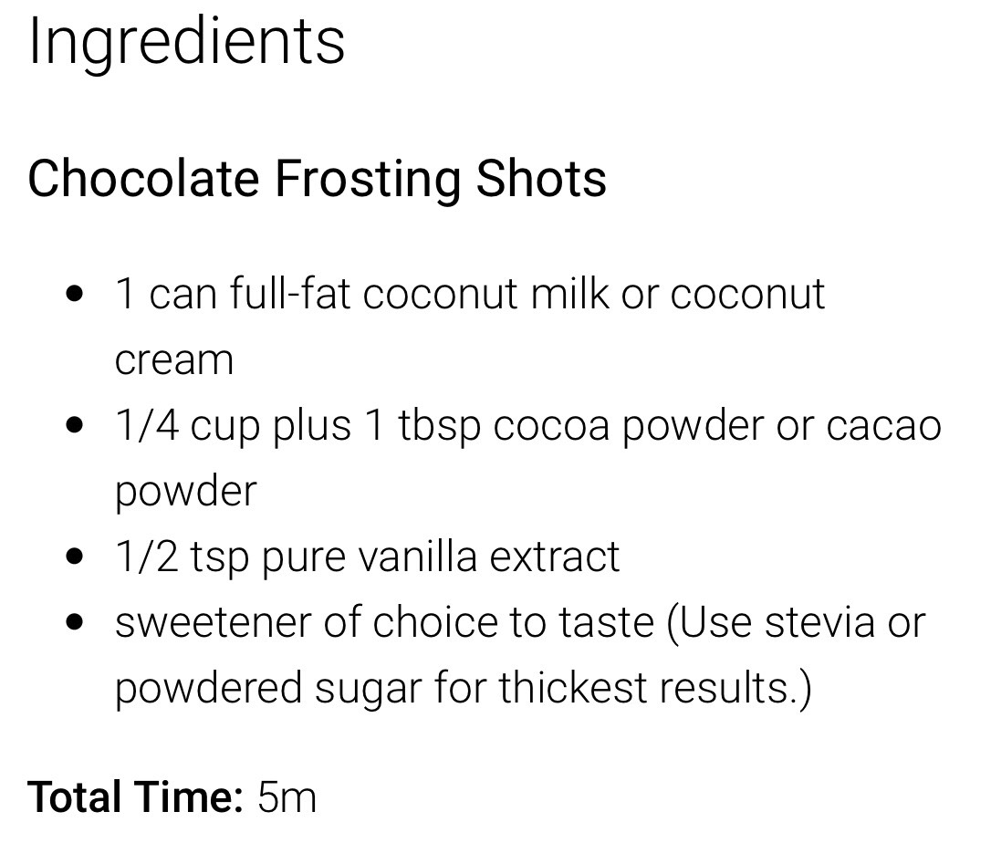 Healthy Chocolate Frosting Shots. π
