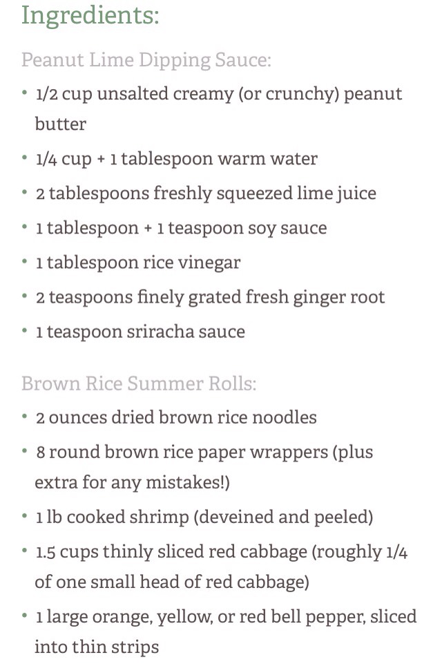 Healthy Brown Rice Shrimp Rolls With Peanut Lime Dipping Sauce 