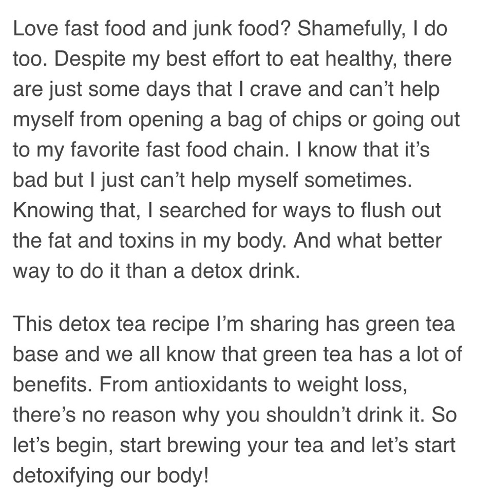 Fat Burning Detox Tea Recipe. ☕️