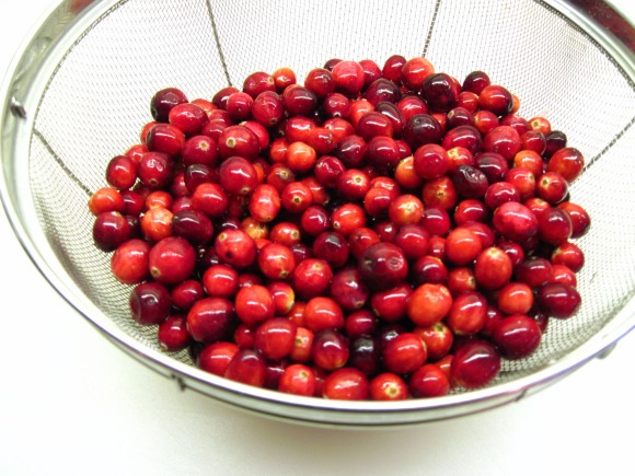 2. Wash and drain the cranberries and put them in a pot. (A 3 quart pot is the perfect size)