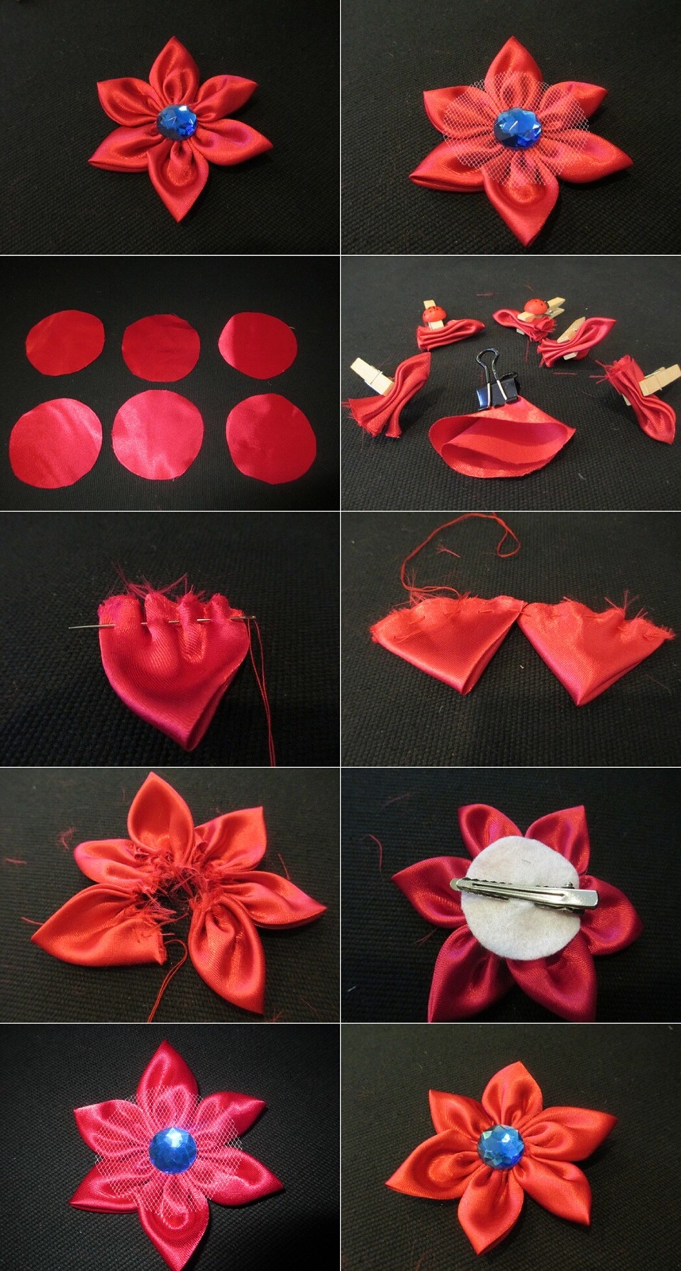 🌸✨DIY: Fabric Flower Hair Clips Tutorial✨🌸