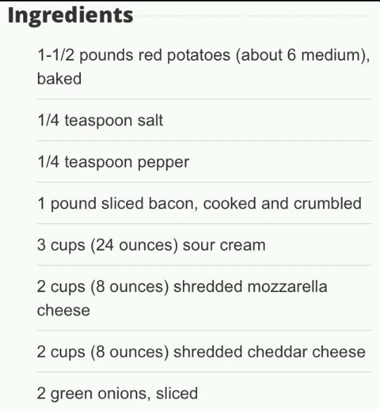 Twice Baked Potato Casserole
