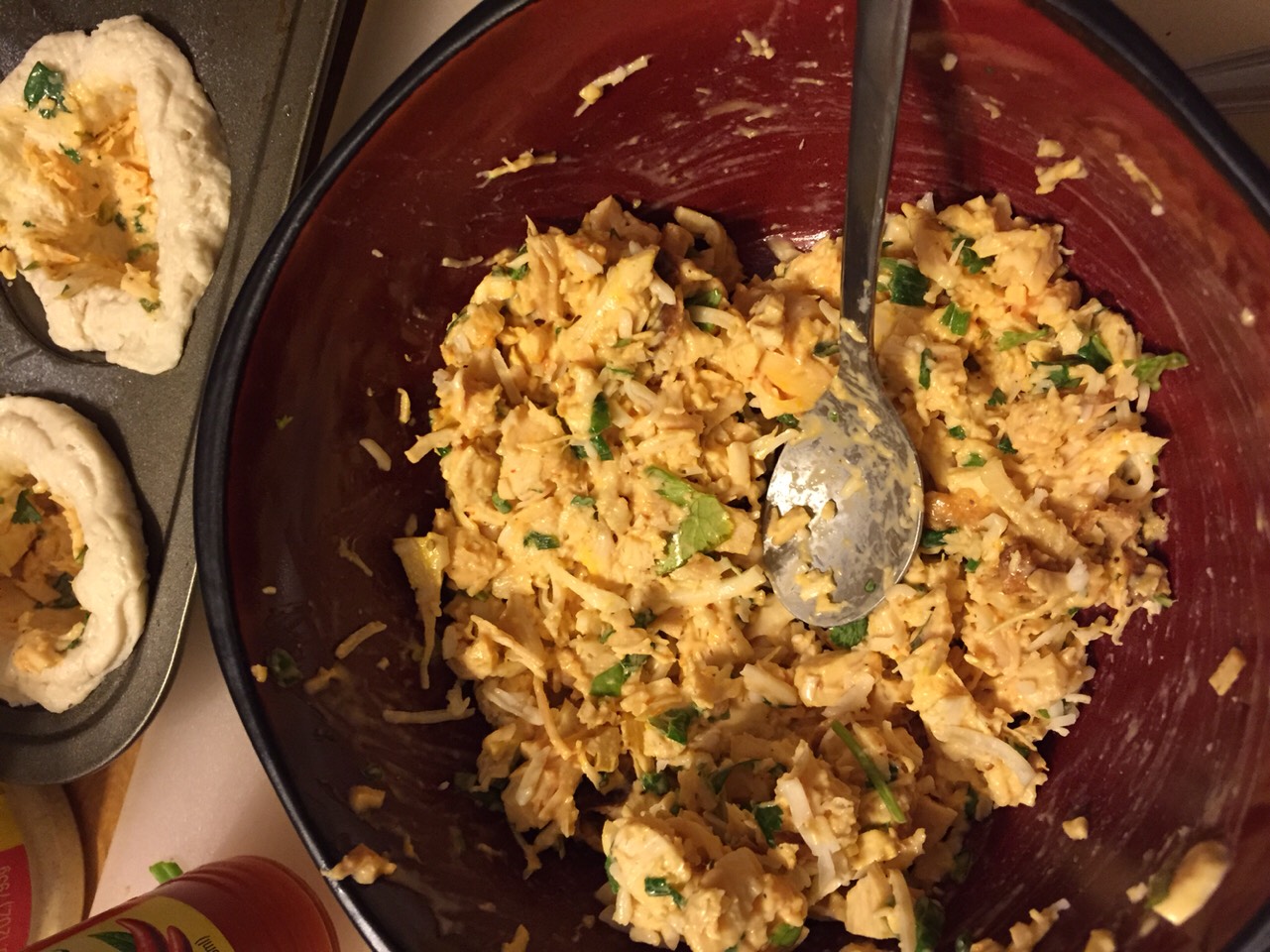 Simple & Quick Buffalo Chicken Muffins 